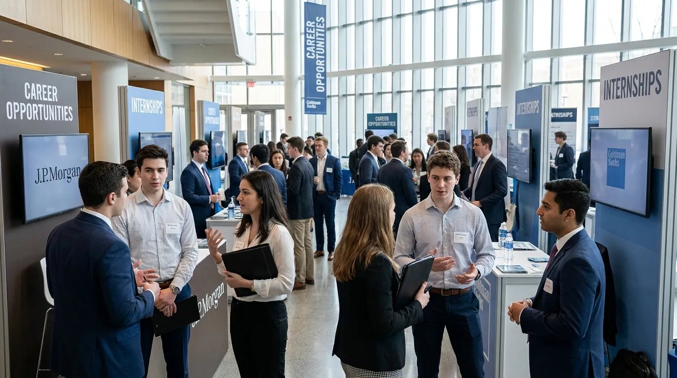 University graduates and interns attending a recruitment event as Bank of America continues hiring early-career talent alongside growing AI adoption.