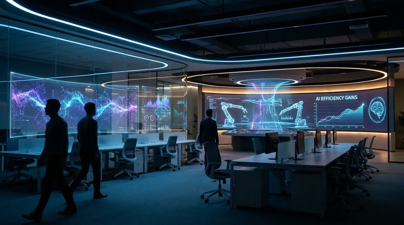 Meta AI-focused office environment representing layoffs and workforce automation concerns