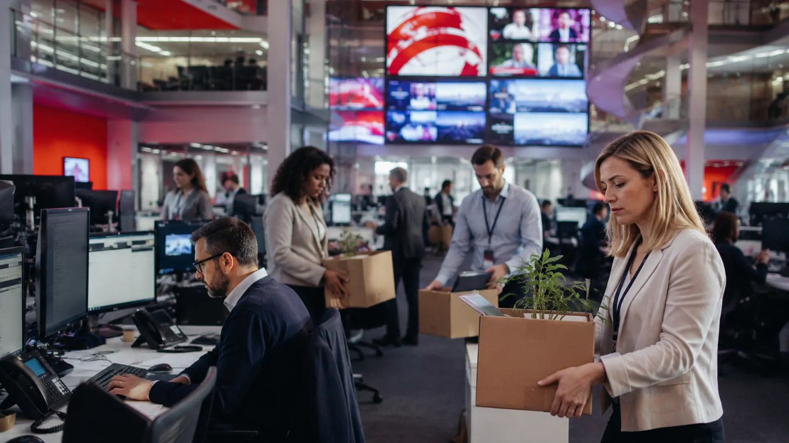 BBC headquarters building representing workforce restructuring and job reductions as part of a cost-saving programme.