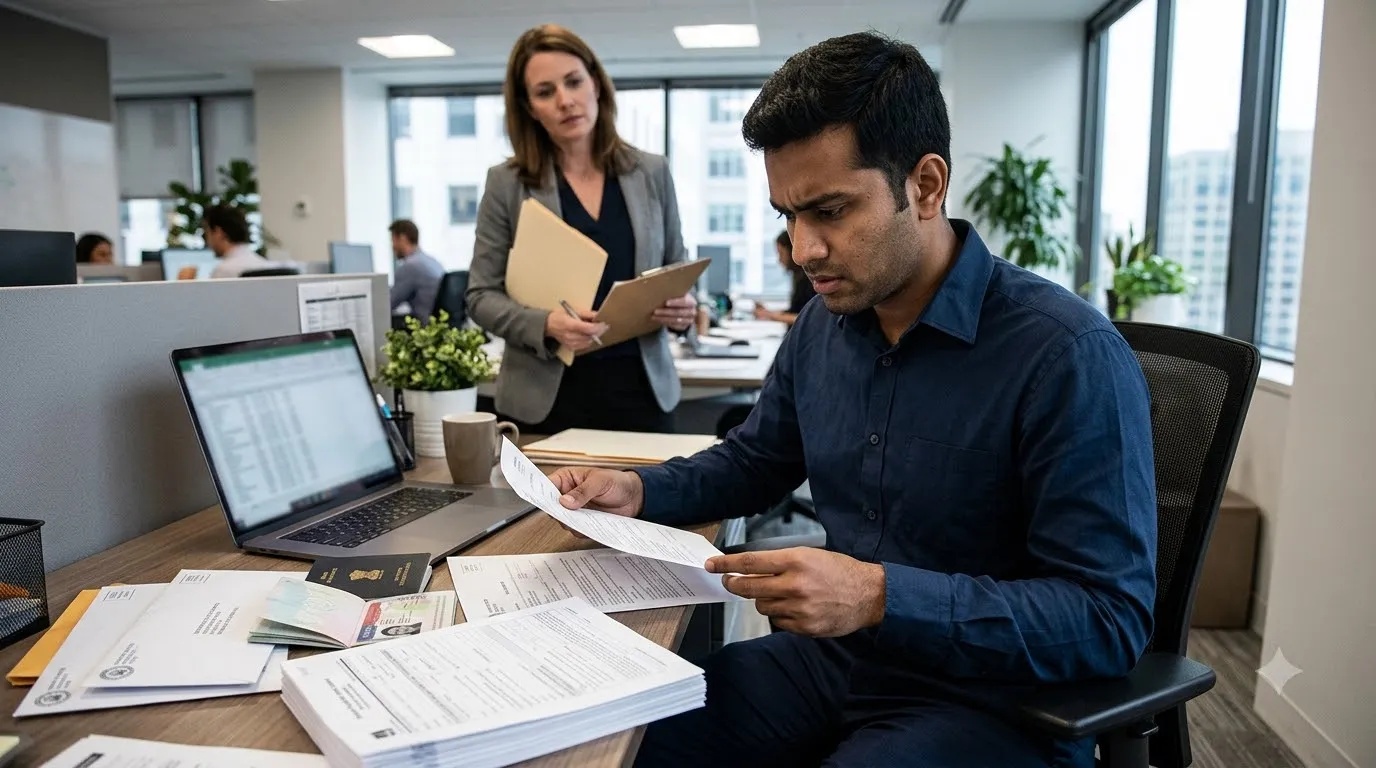 US H-1B visa documents and employment-related materials representing proposed changes to the job-loss grace period.