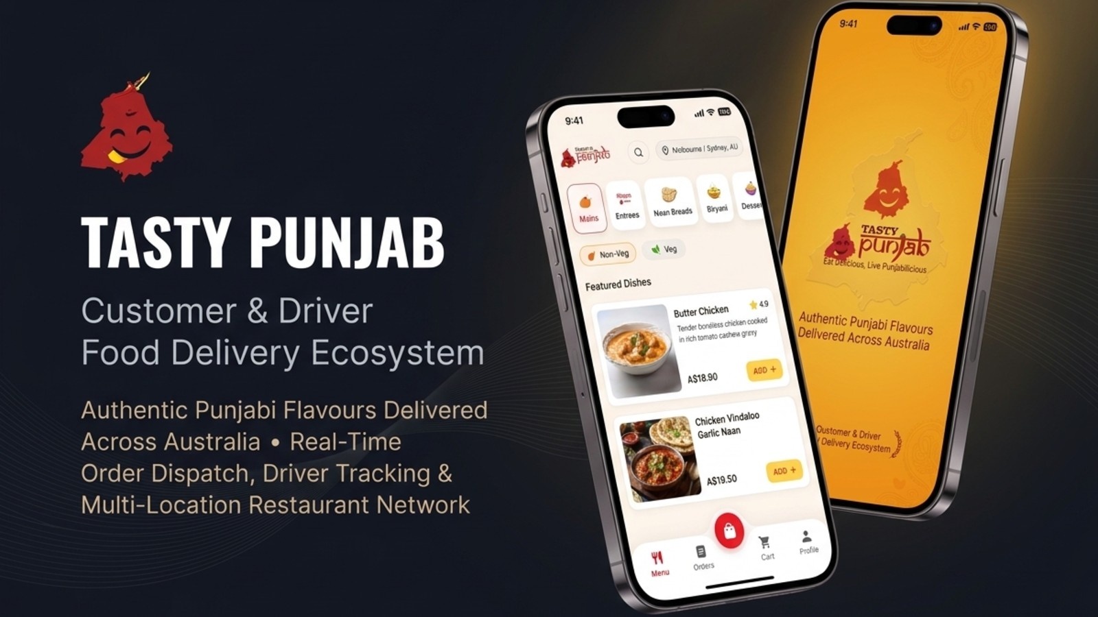 Tasty Punjab AU (Customer & Driver Ecosystem)